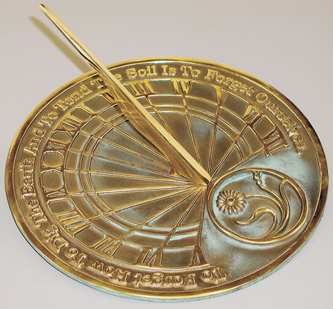 Solid Brass Gardeners Reflection Sundial 10" Dia. (#2325) - Garden Sundials