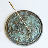Solid Brass Flowers Sundial 10" dia. (#2302)