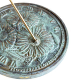 Solid Brass Flowers Sundial 10" dia. (#2302)