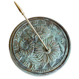 Solid Brass Flowers Sundial 10" dia. (#2302)