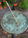 Solid Brass Flowers Sundial 10" dia. (#2302)