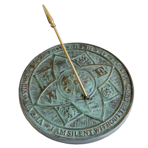Solid Brass Rosette Sundial 10.5" dia. (#2304)