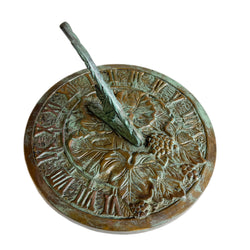 Solid Brass Grapevine Sundial white background