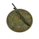 Solid Brass Gothic Sundial 8.5" Dia. (#2311)
