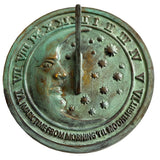 Solid Brass Moon & Stars Sundial 8.5" Dia. (#2312)