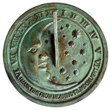 Solid Brass Moon & Stars Sundial 8.5" Dia. (#2312)