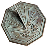 Solid Brass Rose Sundial white background b