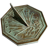 Solid Brass Rose Sundial white background c