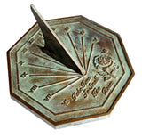 Solid Brass Rose Sundial white background d