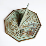 Solid Brass Rose Sundial white background e