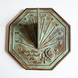 Solid Brass Rose Sundial white background top view