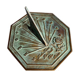 Solid Brass Rose Sundial white background