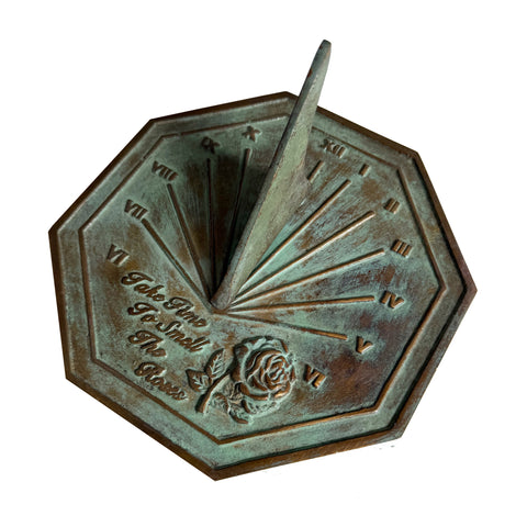 Solid Brass Rose Sundial 8.5" Dia. (#2320)
