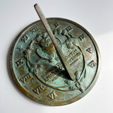 Solid Brass Henry David Thoreau Owl Sundial 8.5" Dia. Aged Patina Finish (#2329)