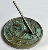 Solid Brass Henry David Thoreau Owl Sundial 8.5" Dia. Aged Patina Finish (#2329)