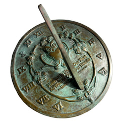 Solid Brass Henry David Thoreau Owl Sundial 8.5" Dia. Aged Patina Finish (#2329)