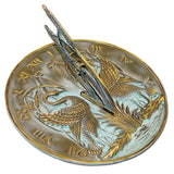 Solid Brass Swan Sundial 10" Dia., Discontinued Finish, Sale (#2338T)
