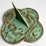Solid Brass Angel Sundial #2340 white background