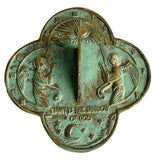 Solid Brass Angel Sundial #2340 white background top view