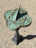 Solid Brass Angel Sundial #2340 on pedestal top view