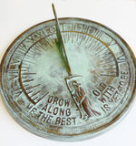 Solid Brass Verdi Father Time Sundial white background b