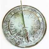 Solid Brass Verdi Father Time Sundial white background top view