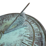 Solid Brass Verdi Father Time Sundial close up