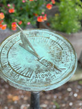 Solid Brass Verdi Father Time Sundial outside top view b