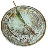 Solid Brass Verdi Father Time Sundial white background