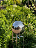 Stainless Steel Gazing Globes - reflective modern decor for indoor / outdoor use