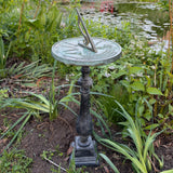 Cast Aluminum Spindle Sundial Base, Faux Aged Lead Finish 22" Ht (#B30)