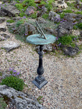 Cast Aluminum Spindle Sundial Base, Faux Aged Lead Finish 22" Ht (#B30)