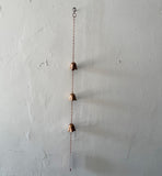 Solid Cast Bronze Three Bell Chime, Overall Length 40"