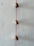 Solid Cast Bronze Three Bell Chime, Overall Length 40"