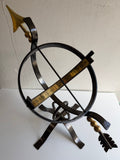 Steel Armillary w/Brass Accents, One Of A Kind Prototype Design (#1324PA)