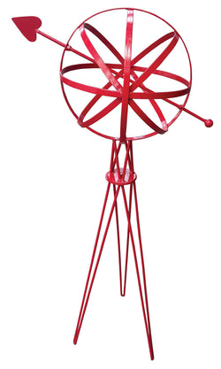 Metal Garden Sphere w/Hairpin Base - Red (#1323-R) - Garden Sundials - 1