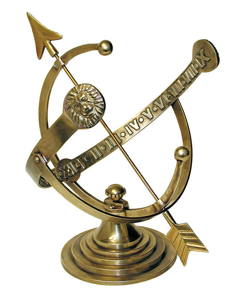 Solid Brass Armillary Sundial (#1334) - Garden Sundials