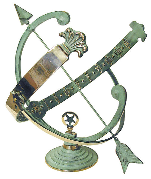 Solid Brass Armillary Sundial (1336) - Garden Sundials