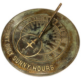 Solid brass count only sunny hours sundial - by Rome #1820 2