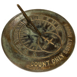 Solid brass count only sunny hours sundial - by Rome #1820 3