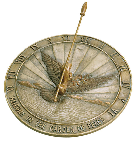 Cast Resin Peace Dove Sundial (#2176) - Garden Sundials