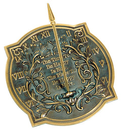 Solid Brass Happiness Sundial (#2303) - Garden Sundials