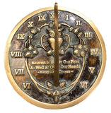 Solid Brass Henry David Thoreau Owl Sundial 8.5" Dia. Aged Patina Finish (#2329)