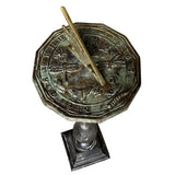 Brass Butterfly Sundial on pedestal base top view