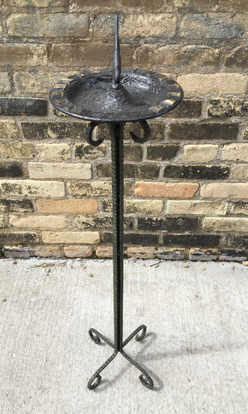 Hammered Steel Pedestal -no spikes  - One Of A Kind (#B82S) - Garden Sundials - 1
