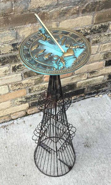 French Topiary Sundial Pedestal Large  - One Of A Kind (#B94L) - Garden Sundials - 1